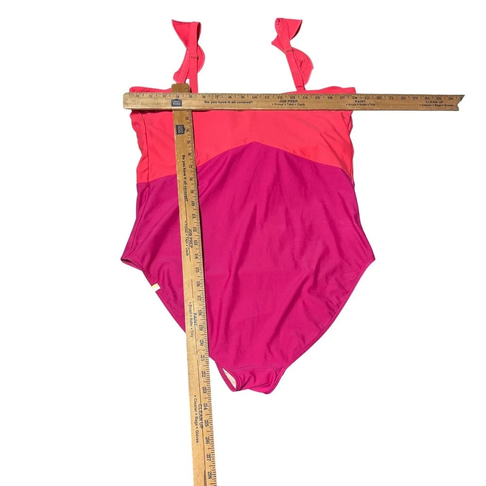 Summersalt The Ruffle Backflip Pink Colorblock One Piece Swimsuit Size 16